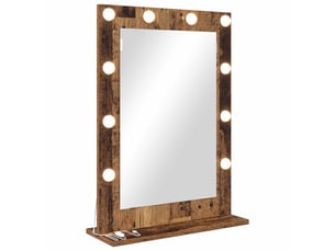 Miroir rectangulaire à fixer coloris marron <strong></strong> <strong></strong> - 50 cm x 70 cm