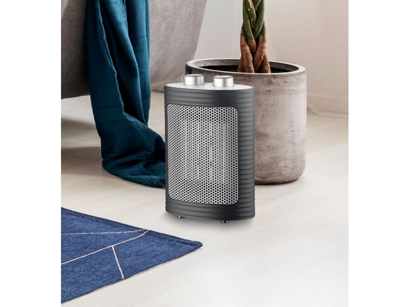  Chauffage soufflant céramique fabrilamp ceramico 1500 w noir et argenté 22 x 15 x 9 cm 198621578 - Conforama C