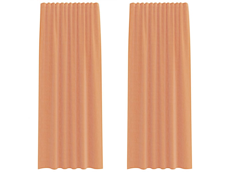  Lot de 2 rideaux en voile, voilages à œillets couleur terre cuite cf44260  - Conforama A