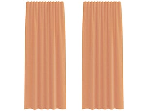 Lot de 2 rideaux en voile, voilages à œillets couleur terre cuite cf44260