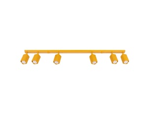 Plafonnier rayo 6l jaune aluminium moderne 16.5x117x6cm