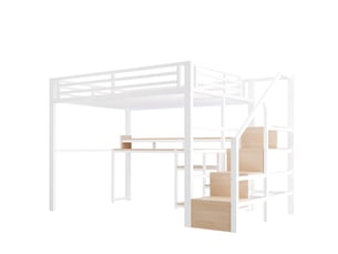 Lit mezzanine 140x200 cm <strong>COVREO </strong>  <strong></strong> coloris blanc