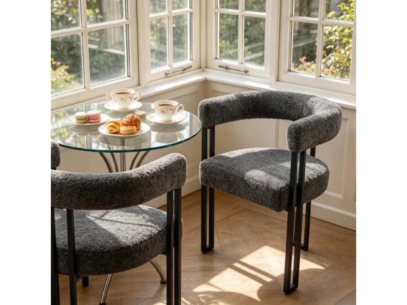 Chaises confortables - salle à manger et salon - dossier et accoudoirs intégrés - cafélecturemaquillage, lot de 2 - Conforama E