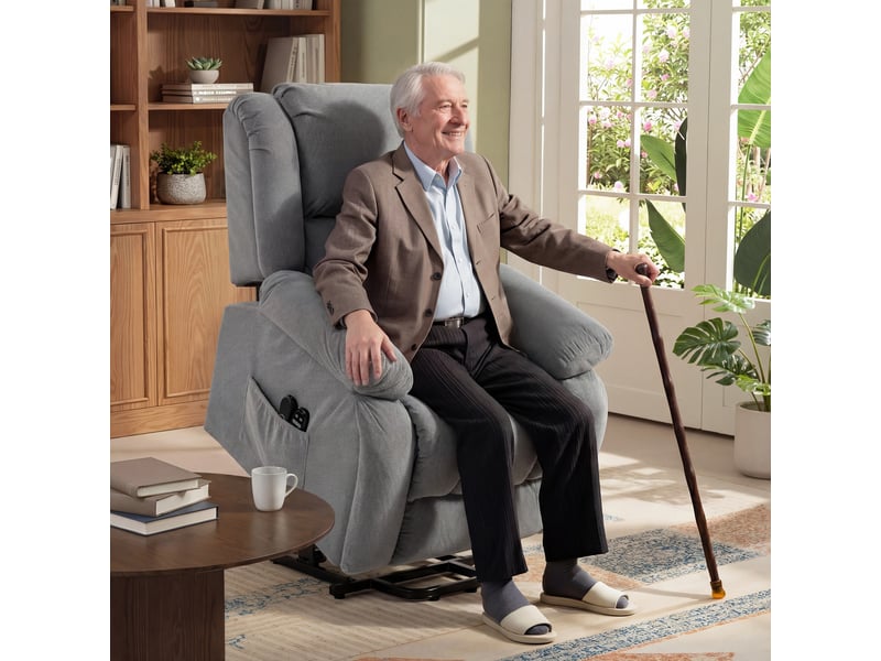  Fauteuil releveur électrique massant et chauffant en tissu 93x104x100 cm  - Conforama B