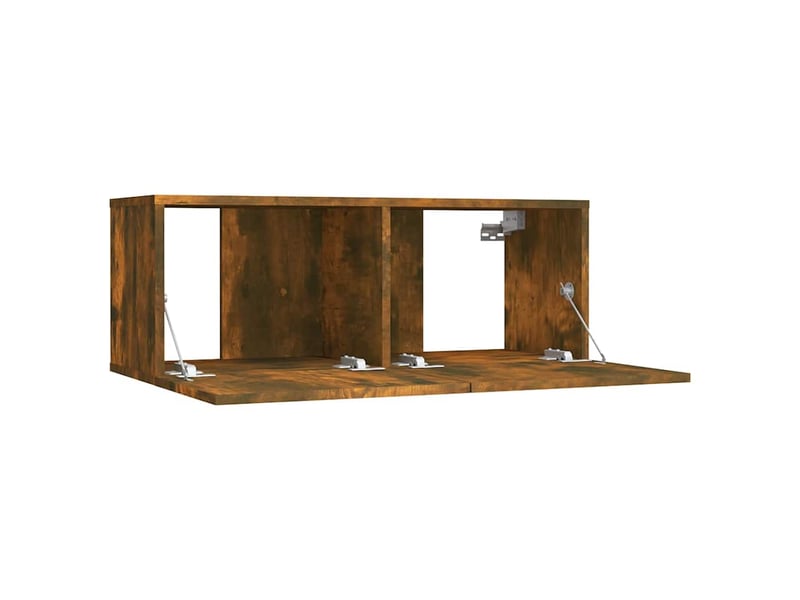  Meuble tv - banc tv - meuble de rangement chêne fumé 80x30x30 cm bois d'ingénierie  - Conforama E