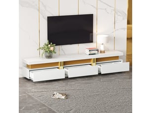 Meuble tv coloris blanc 200 cm <strong>HAUSS SPOLE</strong>  <strong></strong>