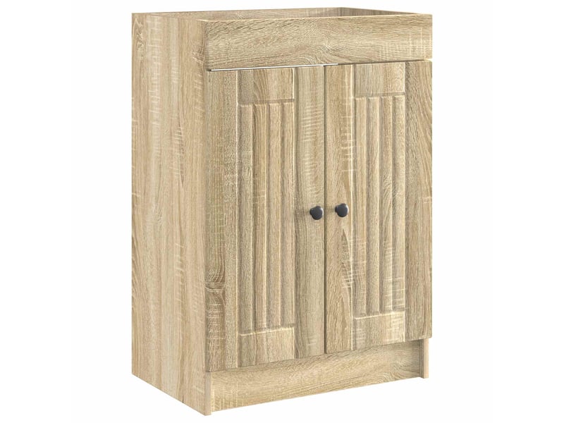  Armoire sous évier de salle de bain, meuble de rangement chêne sonoma shl5822  - Conforama A