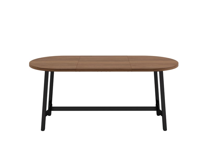  Table à manger 180 x 80 x 75 cm, 6-8 personnes, angles arrondis, pieds en fer, noyer Jamama eleni - Conforama R