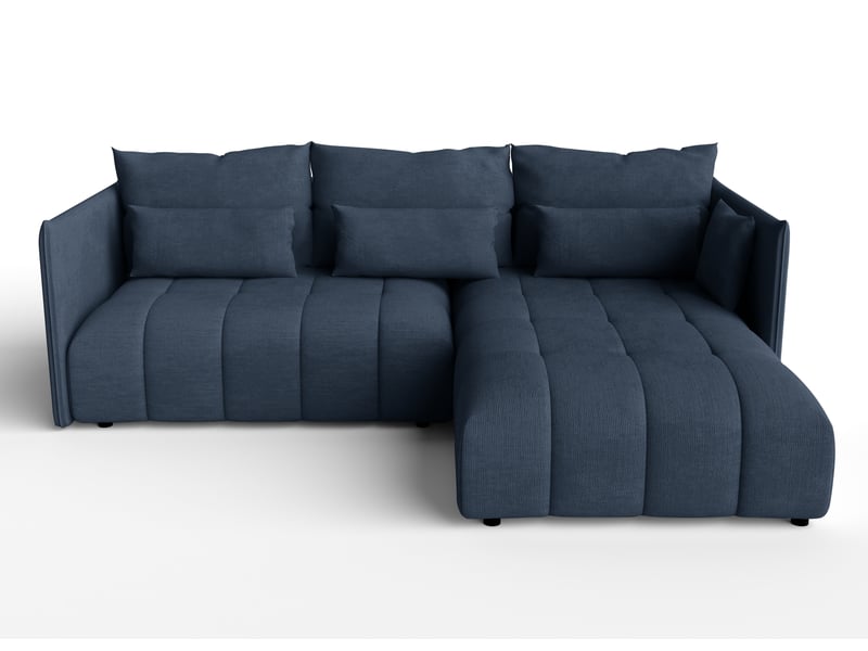Canapé d'angle bleu avec fonction couchage cosmova 245 cm Cosmova - Conforama A
