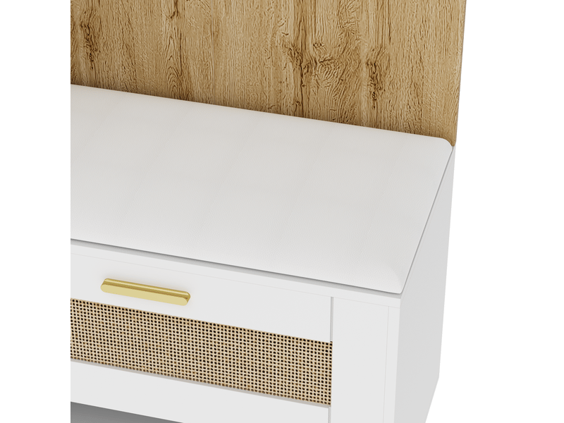  Vestiaire d'entrée avec miroir banc et led 16 couleurs 110 x 38 x 190 cm WF226048049N - Conforama D
