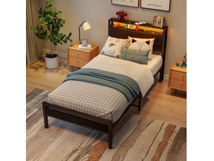 Lit avec rangement 90x200 cm HAUSS SPOLE coloris noir