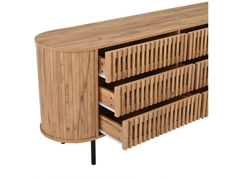  Buffet bas 160x40x70 cm naturel avec 6 tiroirs Fay Lum - Conforama E