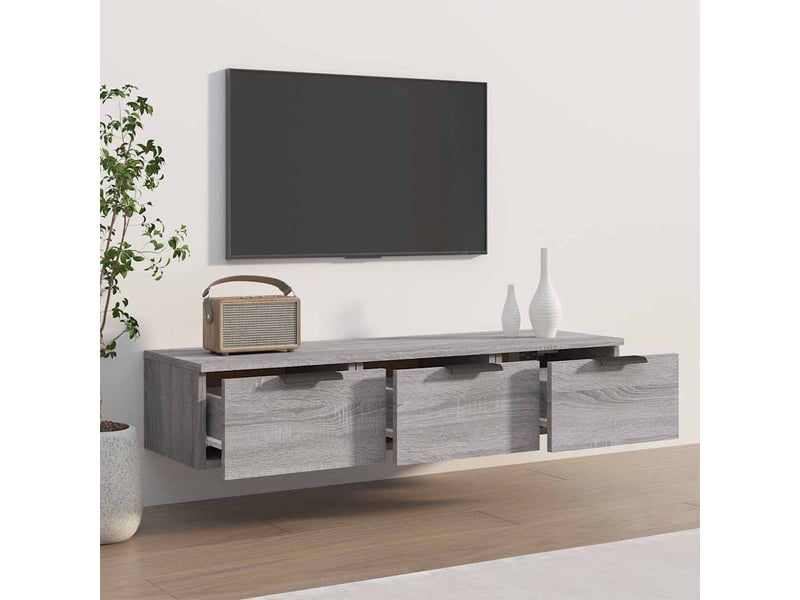  Armoire murale, meuble de rangement sonoma gris 102x30x20 cm bois d'ingénierie  - Conforama C