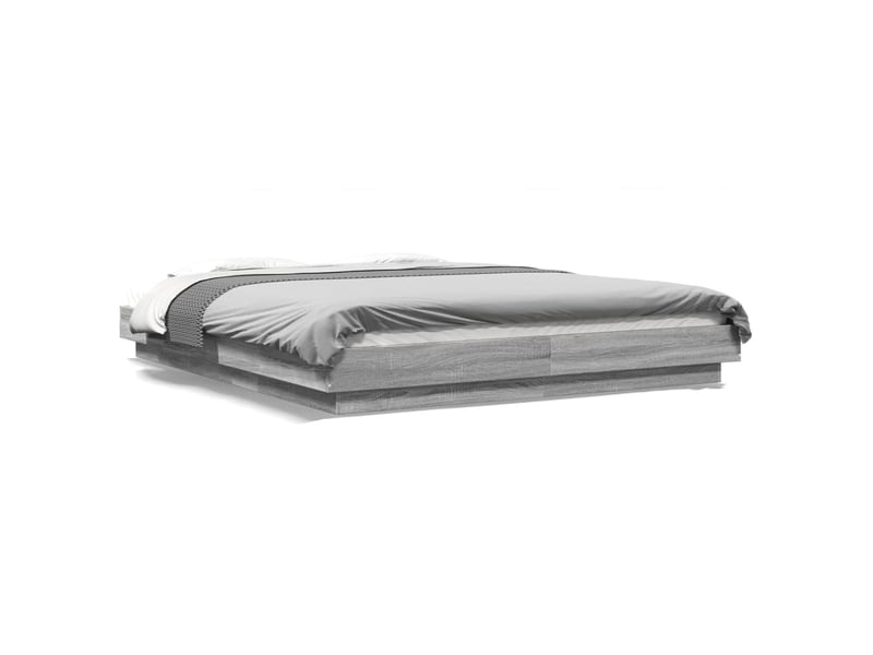 Lit double- lit adulte -  cadre de lit sans matelas sonoma gris 150x200 cm  - Conforama A