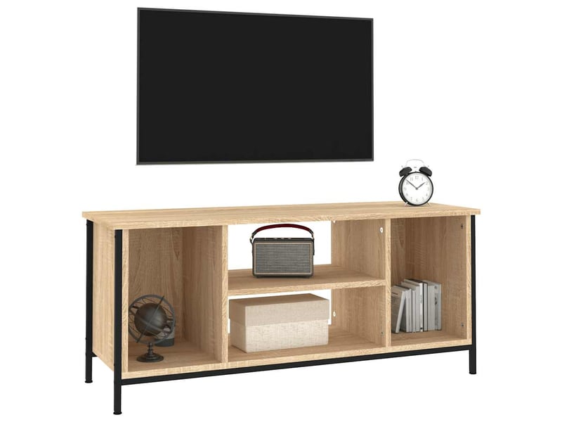  Meuble tv - banc tv - meuble de rangement chêne sonoma 102x35x45 cm bois d'ingénierie  - Conforama D