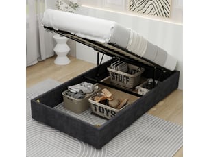 Lit coffre 90x200 cm ZERBACO coloris gris