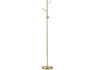 Lampe sur pied moderne dorée 40w avec 3 abats-jours en verre, pied en métal, interrupteur au pied, hauteur 169 cm, pour salon