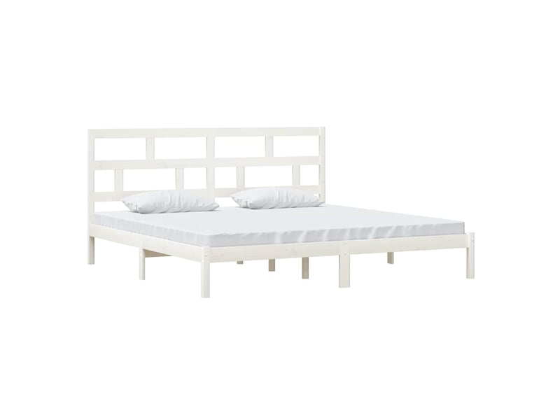  Lit double- lit adulte -  cadre de lit sans matelas blanc bois de pin massif 200x200 cm  - Conforama B