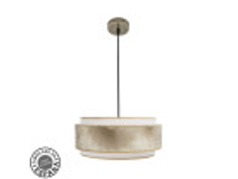  Suspension fabrilamp nepal cuir blanc doré 1 x e27 ø 40 cm 227894114 - Conforama B