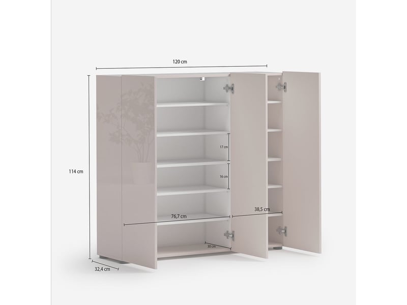  Meuble à chaussures d'entrée 3 portes avec 10 étagères mister  - Conforama E