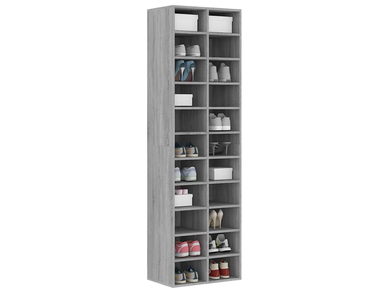  Meuble à chaussures, armoire à chaussures sonoma gris 54x34x183 cm bois d'ingénierie  - Conforama C
