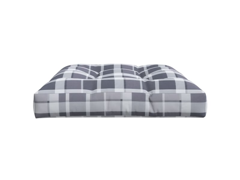  Coussin de palette, coussin de chaise, coussin de canapé motif à carreaux gris 120x80x12 cm tissu cf55358  - Conforama E