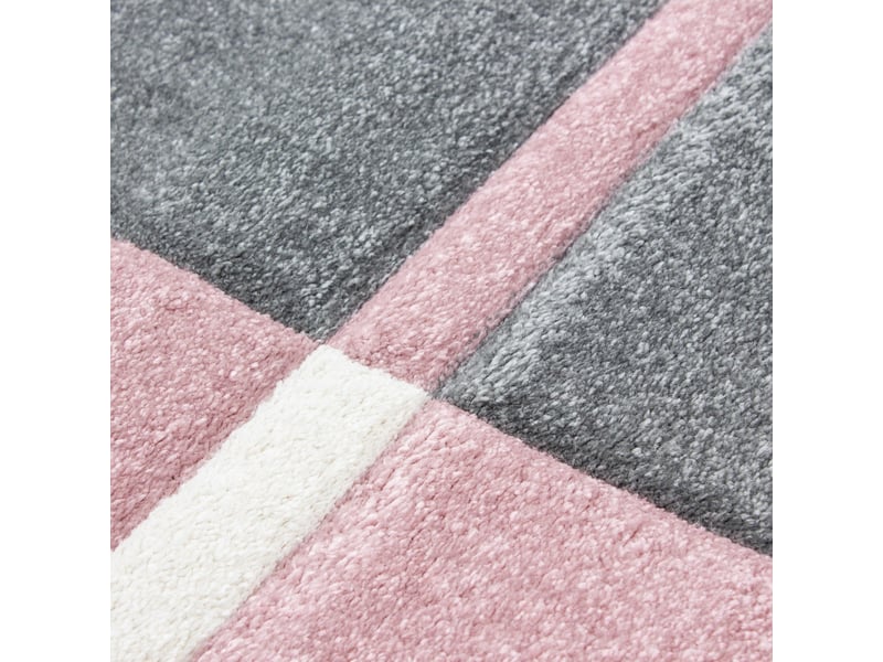 Traits - tapis géométrique - rose et gris 160 x 230 cm HAWAII1602301310PINK - Conforama D