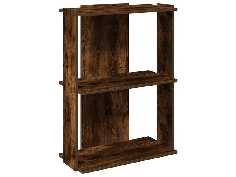  Bibliothèque 3 niveaux, armoire à livres chêne fumé 60x30x80 cm bois d'ingénierie  - Conforama A