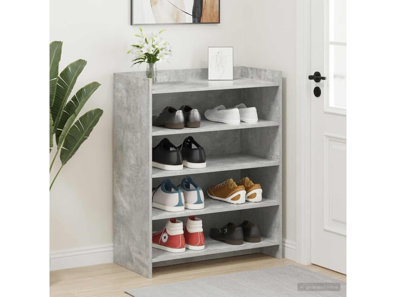  Meuble à chaussure, cabinet à chaussures avec stockage gris béton 73,5x36x92 cm shl6016  - Conforama B