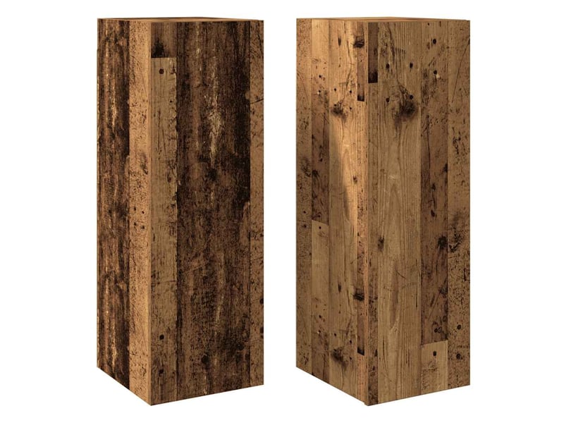  Lot de 2 meuble tv bas salon vieux bois 30,5x30x90 cm bois d'ingénierie  - Conforama A