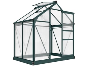 Serre de jardin en polycarbonate résistant aux uv avec fenêtre et porte coulissante, 190 x 132 x 201 cm