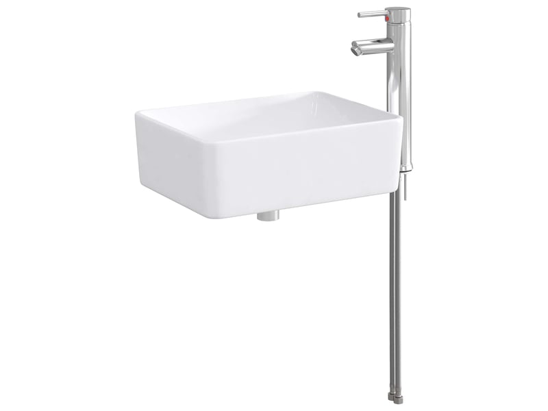 Lavabo de salle de bain avec robinet et évacuation chrome shl8317 - Conforama A