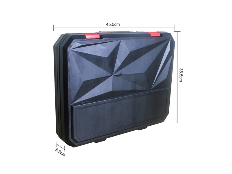  Boîte à outils 45.5x35.5x8.9 cm, ensemble de 238 pièces avec serrure, métal, noir et rouge  - Conforama C