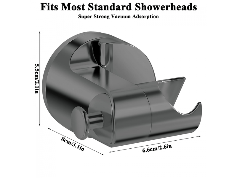  Support de pommeau de douche réglable, clip de fixation pour pommeau de douche, sans perçage, gris.  - Conforama B