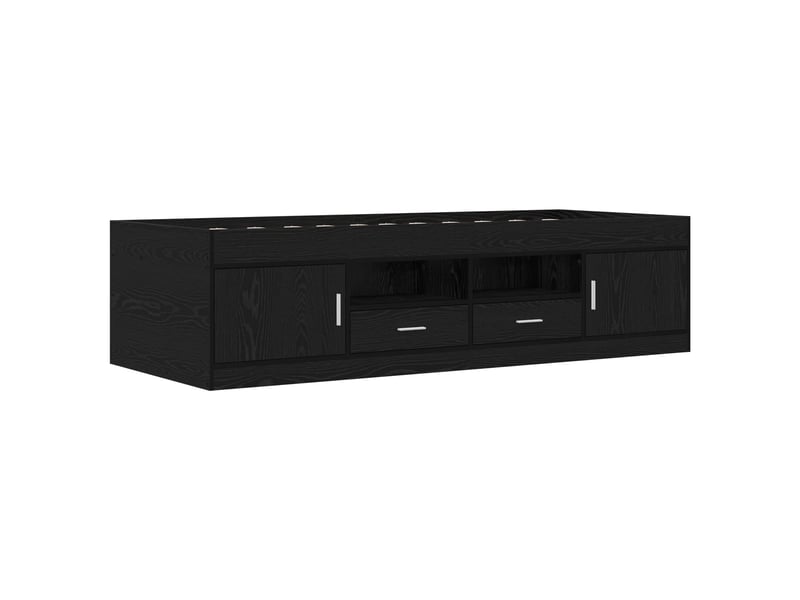 Lit simple- lit adulte - cadre de lit avec rangement avec tiroir chêne noir 80 x 200 cm - Conforama B