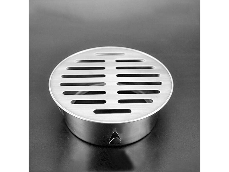  Siphon sol acier inox evier balcon rond anti-obstruction amovible jardin evacuation toit 110 bouche plate  - Conforama B