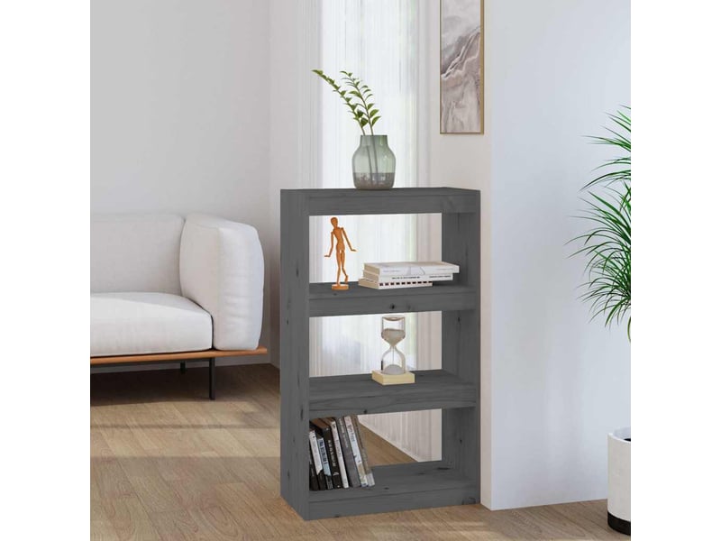  Bibliothèque, séparateur de pièce gris 60x30x103,5 cm pin massif  - Conforama B
