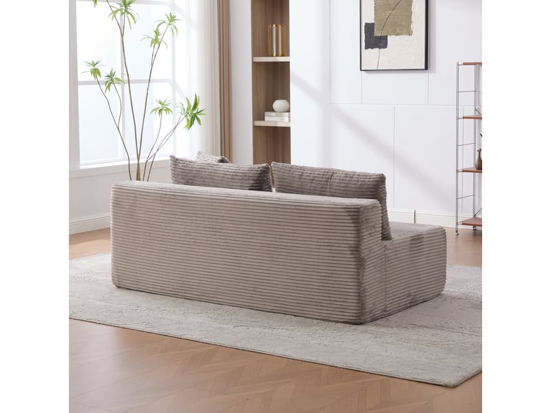 Canapé modulable, canapé de salon, base antidérapante, facile à déplacer, format compressé, gris, en tissu chenille - Conforama E