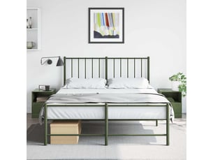 Lot de 2 table de chevet, table de nuit vert olive 34,5x39x44 cm acier
