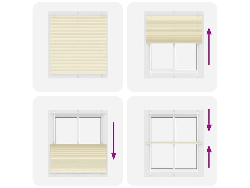 Store plissé, store de fenêtre crème 115x150cm largeur du tissu 114,4cm polyester cf46827 - Conforama E