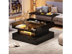 Table basse carré(e) coloris noir <strong>HAUSS SPOLE</strong> <strong></strong> - 80 cmx80 cm