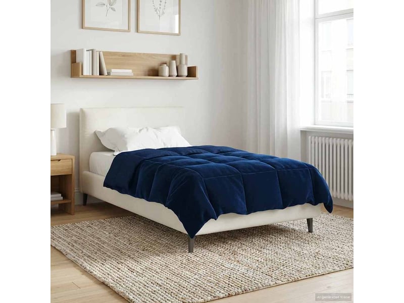  Duvet - couette complet toute l'année 140 x 220 cm 4 saisons bleu foncé  - Conforama B