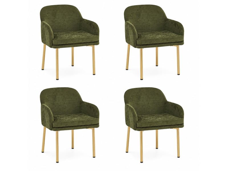 Lot de 4 chaises de salle à manger avec accoudoirs 61x59x78,5 cm vert - Conforama A