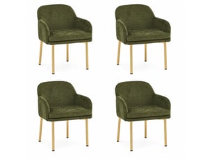Lot de 4 chaises de salle à manger avec accoudoirs 61x59x78,5 cm vert