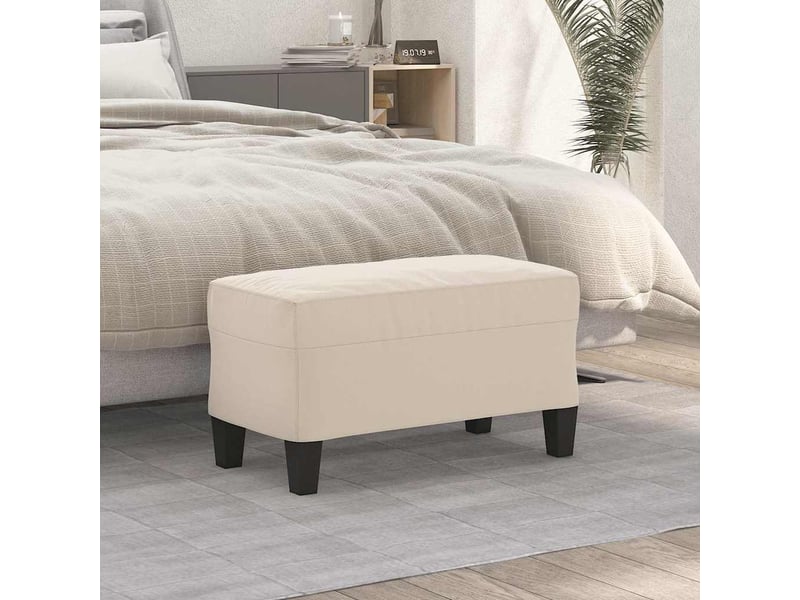  Banc d'entrée, banc d'intérieur crème 70x35x41 cm tissu microfibre  - Conforama B
