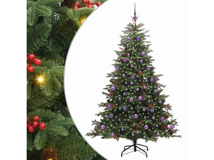 Sapin de noël, arbre de noël artificiel vert 210 cm pvc, métal et plastique cf61464