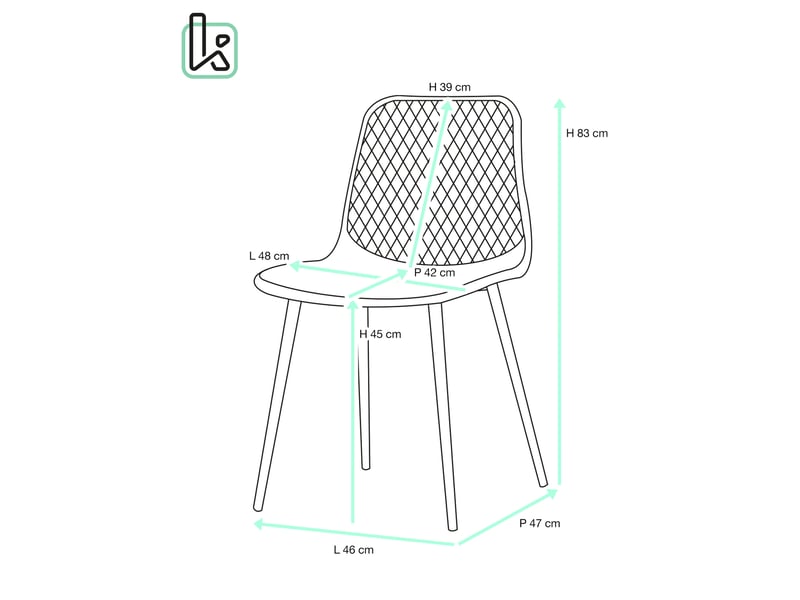  Lot de 2 chaises scandinaves kia blanches avec pieds métal 720-KIA - Conforama E