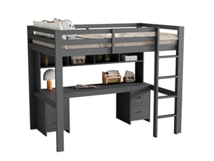 Lit mezzanine 90x200 cm <strong>MODENUIT </strong>  <strong></strong> coloris gris