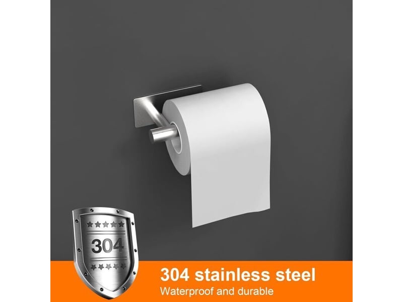  Porte papier toilette, support papier toilette mural, 304 acier inoxydable porte rouleau toilette, perçage autocollant , gris  - Conforama C
