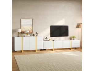 Meuble tv coloris blanc 190 cm <strong>OOIILLEE</strong>  <strong>Luxe haut de gamme</strong>
